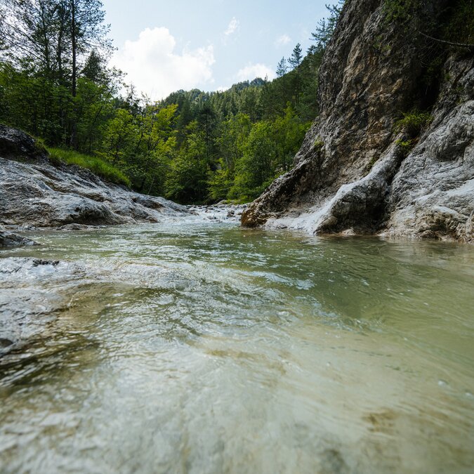 La gorge de Troegen séduit par ses eaux limpides, ses formations rocheuses et sa nature intacte : une destination rafraîchissante dans le sud de la Carinthie.