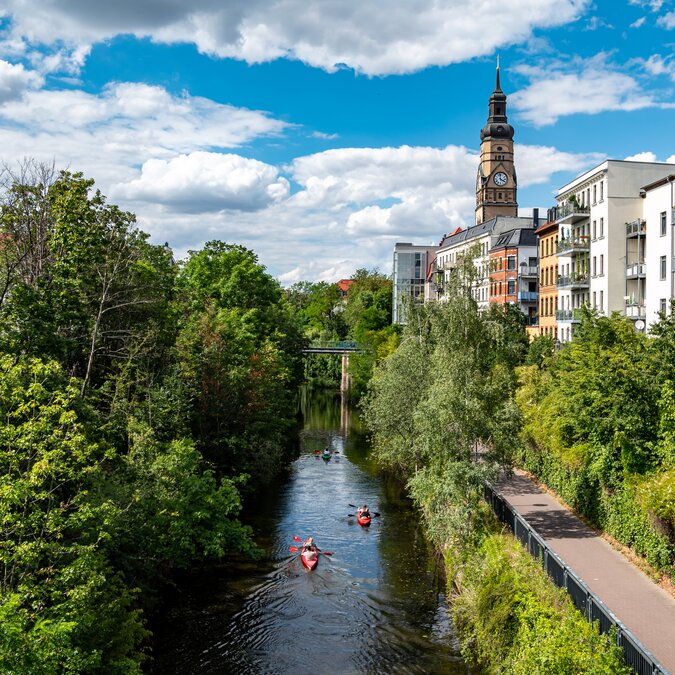Paddeln auf Kanäle in Leipzig | © shutterstock_1775108213